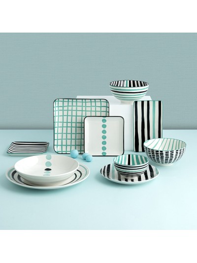 Bandeja de Aperitivos Bidasoa Zigzag Multicolor Cerámica 21 x 21 cm (6 Unidades)