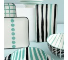 Bandeja de Aperitivos Bidasoa Zigzag Multicolor Cerámica 21 x 21 cm (6 Unidades)
