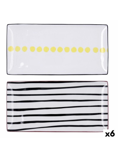 Plateau apéritif Bidasoa Zigzag Multicouleur Céramique 30,5 x 15 x 2 cm (6 Unités)