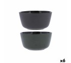 Bowl Bidasoa Dark Moon Grey Ceramic 780 ml (6 Units)