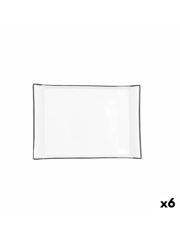 Plateau apéritif Quid Gastro Blanc Céramique 26 x 18 cm (6 Unités)