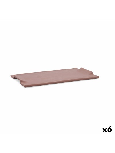 Snack tray Quid Mineral Gres Terracotta Ceramic 30 x 18 cm (6 Units)