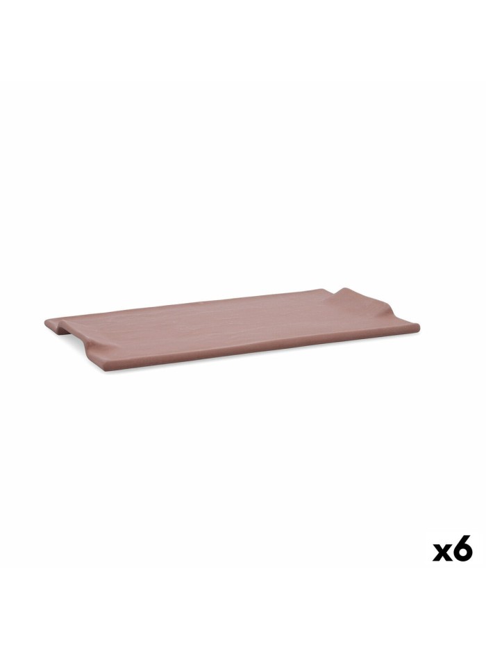 Snack tray Quid Mineral Gres Terracotta Ceramic 30 x 18 cm (6 Units)
