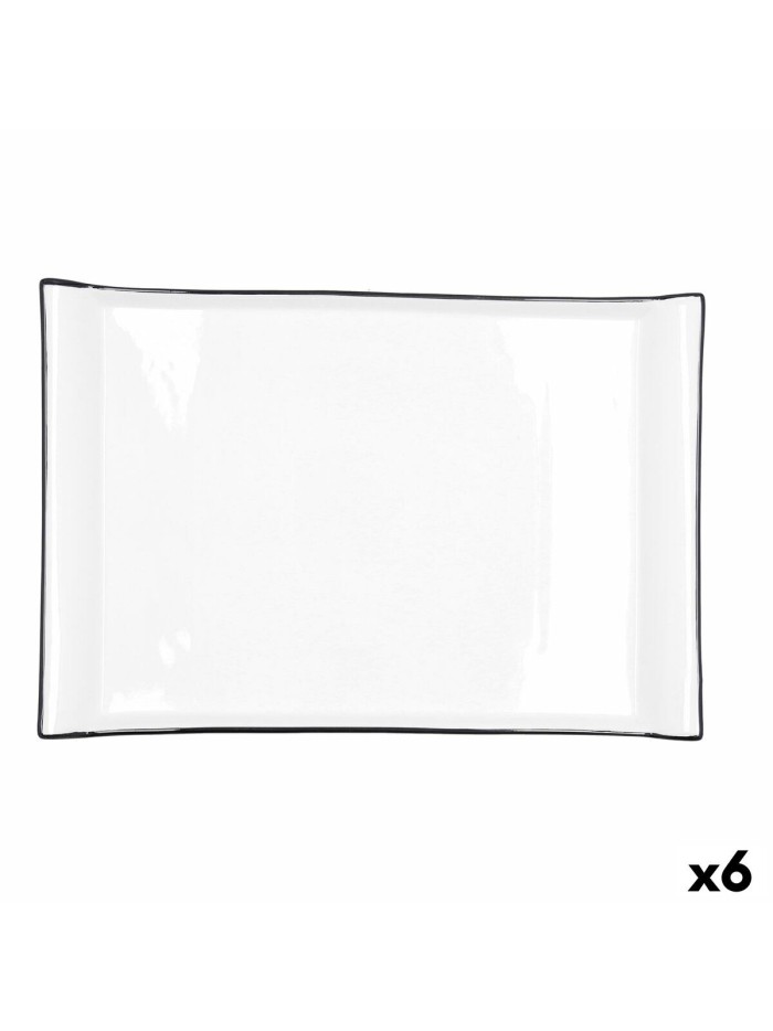 Plateau apéritif Quid Gastro Blanc Céramique 36 x 25 cm (6 Unités)