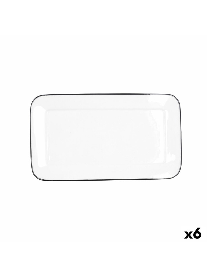 Snack tray Quid Gastro White Ceramic 31 x 18 cm (6 Units)