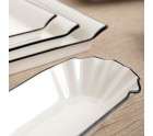 Bandeja de Aperitivos Quid Gastro Blanco Cerámica 31 x 18 cm (6 Unidades)
