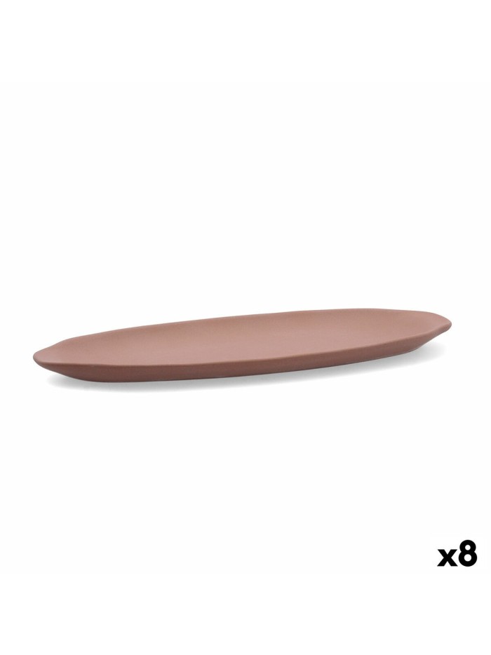 Bandeja de Aperitivos Quid Mineral Gres Terracota Cerámica 13 x 30,5 cm (8 Unidades)