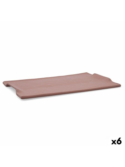 Bandeja de Aperitivos Quid Mineral Gres Terracota Cerámica 35 x 23 cm (6 Unidades)