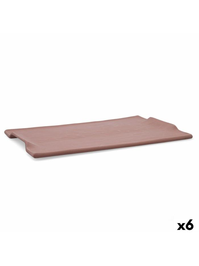 Snack tray Quid Mineral Gres Terracotta Ceramic 35 x 23 cm (6 Units)