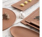 Snack tray Quid Mineral Gres Terracotta Ceramic 35 x 23 cm (6 Units)