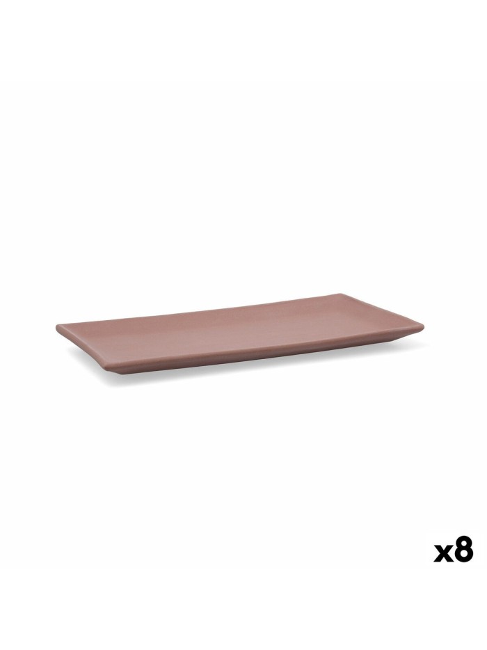 Snack tray Quid Mineral Gres Terracotta Ceramic 15 x 30 cm (8 Units)