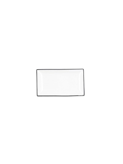 Plateau apéritif Quid Gastro Blanc Noir Céramique 16,5 x 9,5 x 2 cm (12 Unités)