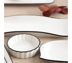 Snack tray Quid Gastro White Black Ceramic 10,5 x 3 cm (12 Units)