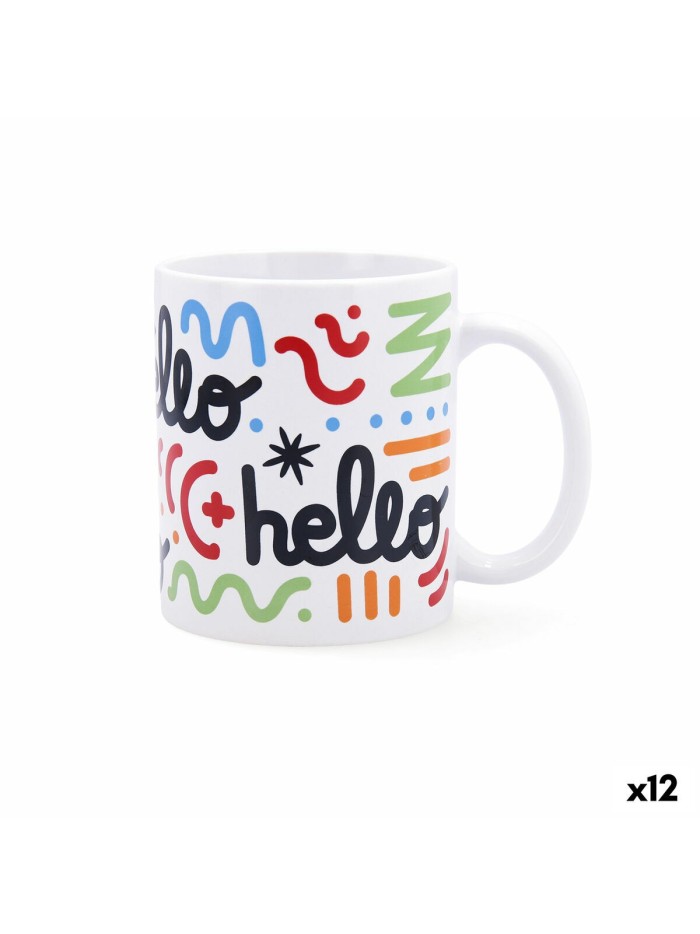 Cup Quid Hello Comics Multicolour Ceramic 330 ml (12 Units)