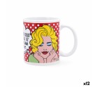 Taza Quid Pin Up Cómics Multicolor Cerámica 330 ml (12 Unidades)