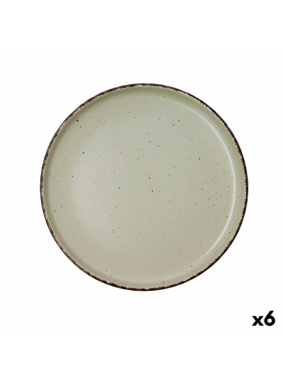 Plato Llano Quid Duna Verde Cerámica 26,5 x 2,8 cm (6 Unidades)