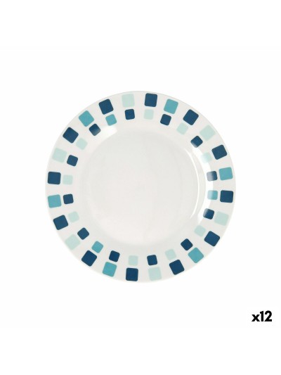 Plato de Postre Quid Simetric Azul Cerámica 19 cm (12 Unidades)