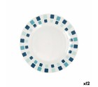 Plato de Postre Quid Simetric Azul Cerámica 19 cm (12 Unidades)