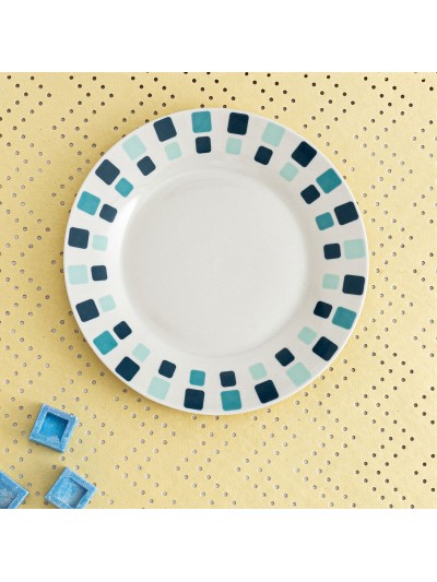 Plato de Postre Quid Simetric Azul Cerámica 19 cm (12 Unidades)