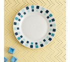 Plato de Postre Quid Simetric Azul Cerámica 19 cm (12 Unidades)