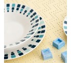 Plato de Postre Quid Simetric Azul Cerámica 19 cm (12 Unidades)