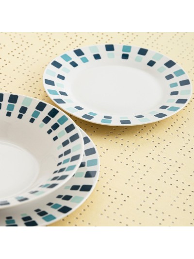Plato de Postre Quid Simetric Azul Cerámica 19 cm (12 Unidades)