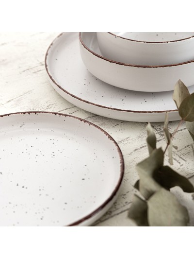 Deep Plate Quid Duna Beige Ceramic 18,5 x 5,3 cm (6 Units)