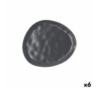 Plato Llano Bidasoa Cosmos Negro Cerámica 23 cm (6 Unidades)