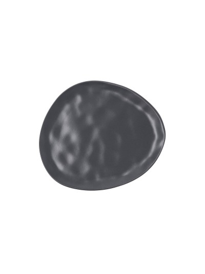 Plato Llano Bidasoa Cosmos Negro Cerámica 23 cm (6 Unidades)