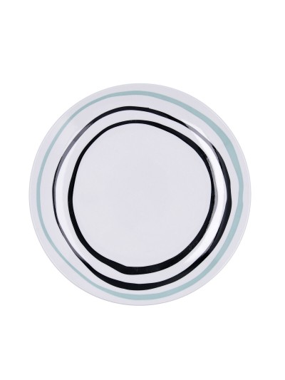 Flat Plate Bidasoa Zigzag Multicolour Ceramic Ø 26,5 cm (12 Units)