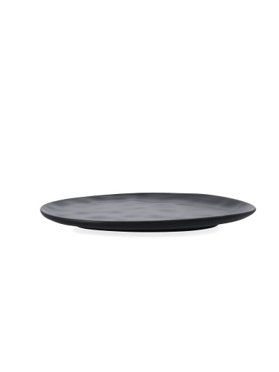 Plato Llano Bidasoa Cosmos Negro Cerámica 23 cm (6 Unidades)