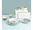 Dessert dish Bidasoa Zigzag Multicolour Ceramic 19 cm (12 Units)