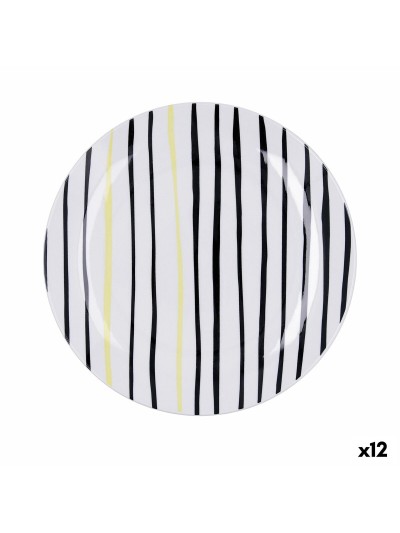 Plato Llano Bidasoa Zigzag Multicolor Cerámica Ø 26,5 cm (12 Unidades)