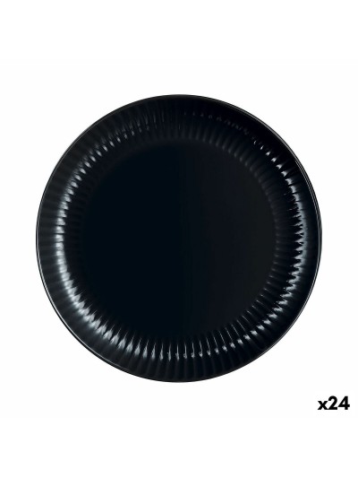 Plato Llano Luminarc Cottage Negro Vidrio 25 cm (24 Unidades)