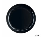 Plato Llano Luminarc Cottage Negro Vidrio 25 cm (24 Unidades)