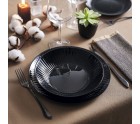 Plato Llano Luminarc Cottage Negro Vidrio 25 cm (24 Unidades)