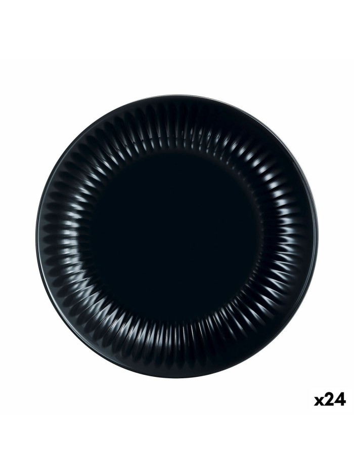 Plato de Postre Luminarc Cottage Negro Vidrio 19 cm (24 Unidades)