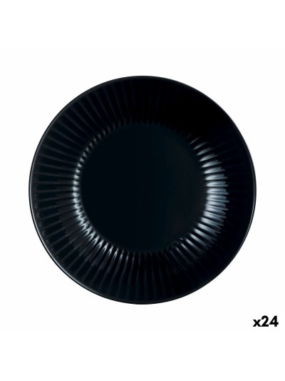 Plato Hondo Luminarc Cottage Negro Vidrio 20 cm (24 Unidades)