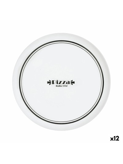 Pizza Plate Luminarc Firend's Time Bistro White Black Glass Ø 32 cm (12 Units)