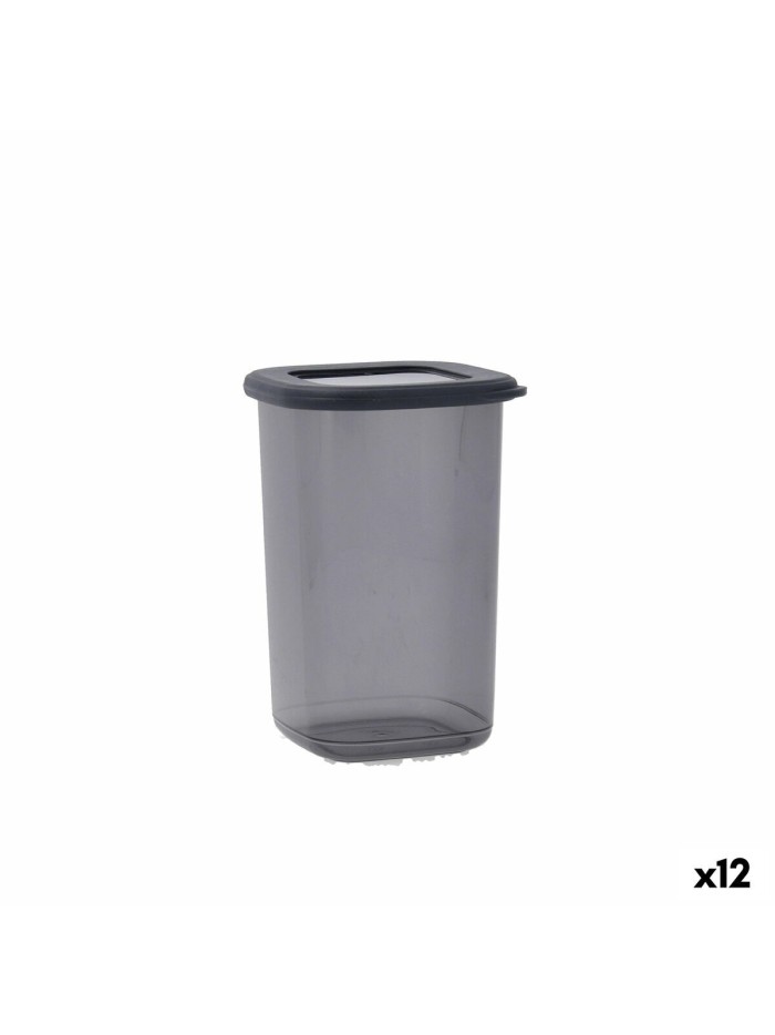 Tin Quid City With lid 1,2 L Grey Plastic (12 Units)