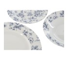 Set de Vajilla Home ESPRIT Azul Porcelana Floral 18 Piezas 27 x 27 x 2 cm