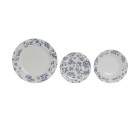 Set de Vajilla Home ESPRIT Azul Porcelana Floral 18 Piezas 27 x 27 x 2 cm