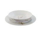 Service de Vaisselle Home ESPRIT Blanc Vert Rose Porcelaine 18 Pièces 27 x 27 x 2 cm