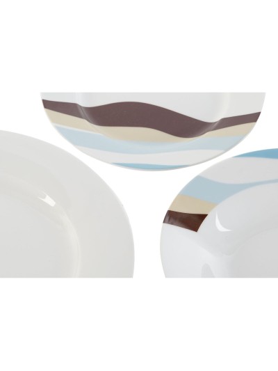 Dinnerware Set Home ESPRIT Blue Green Porcelain Tropical 18 Pieces 27 x 27 x 2 cm