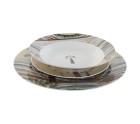 Set de Vajilla Home ESPRIT Beige Multicolor Porcelana 18 Piezas 27 x 27 x 2 cm