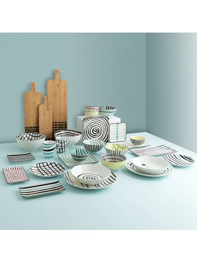 Bowl Bidasoa Zigzag Multicolour Ceramic 20 x 20 x 5 cm (4 Units)