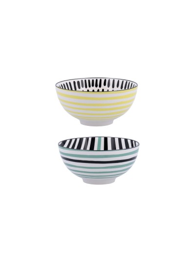 Bowl Bidasoa Zigzag Multicolour Ceramic 15 x 15 x 7,3 cm (6 Units)