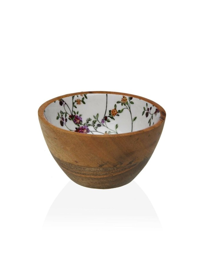 Bowl Versa Flowers Field Bamboo Porcelain Mango wood 13 x 7 x 13 cm