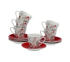 Piece Coffee Cup Set Versa Hearts 6 Units Porcelain