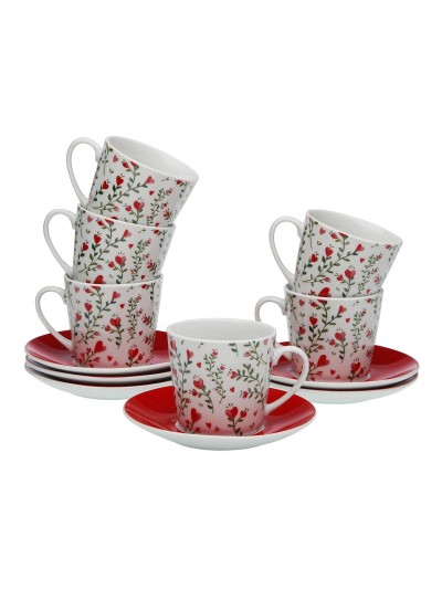 Ensemble de tasses à café Versa Coeurs 6 Unités Porcelaine